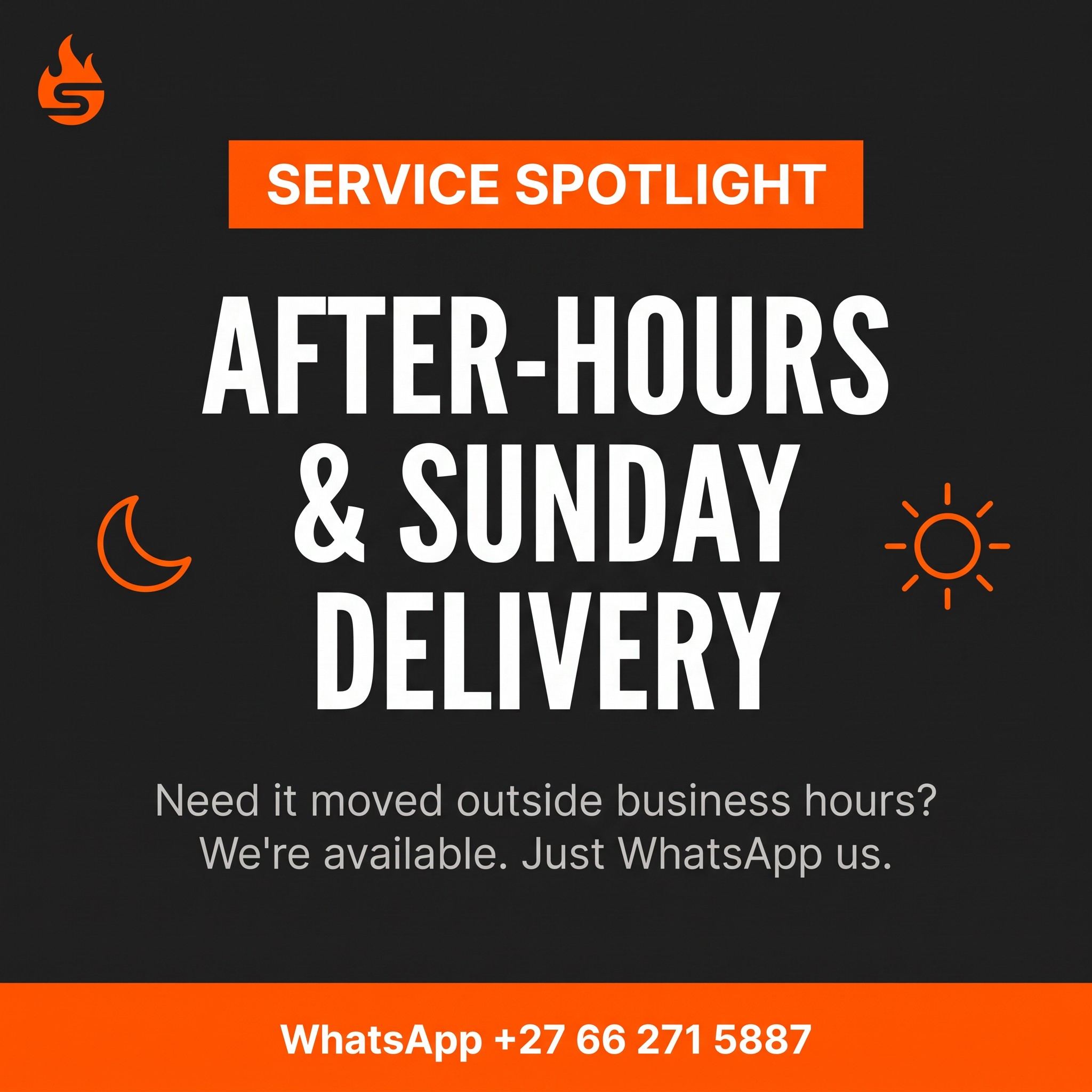 After-hours vehicle delivery by Spoorlangs