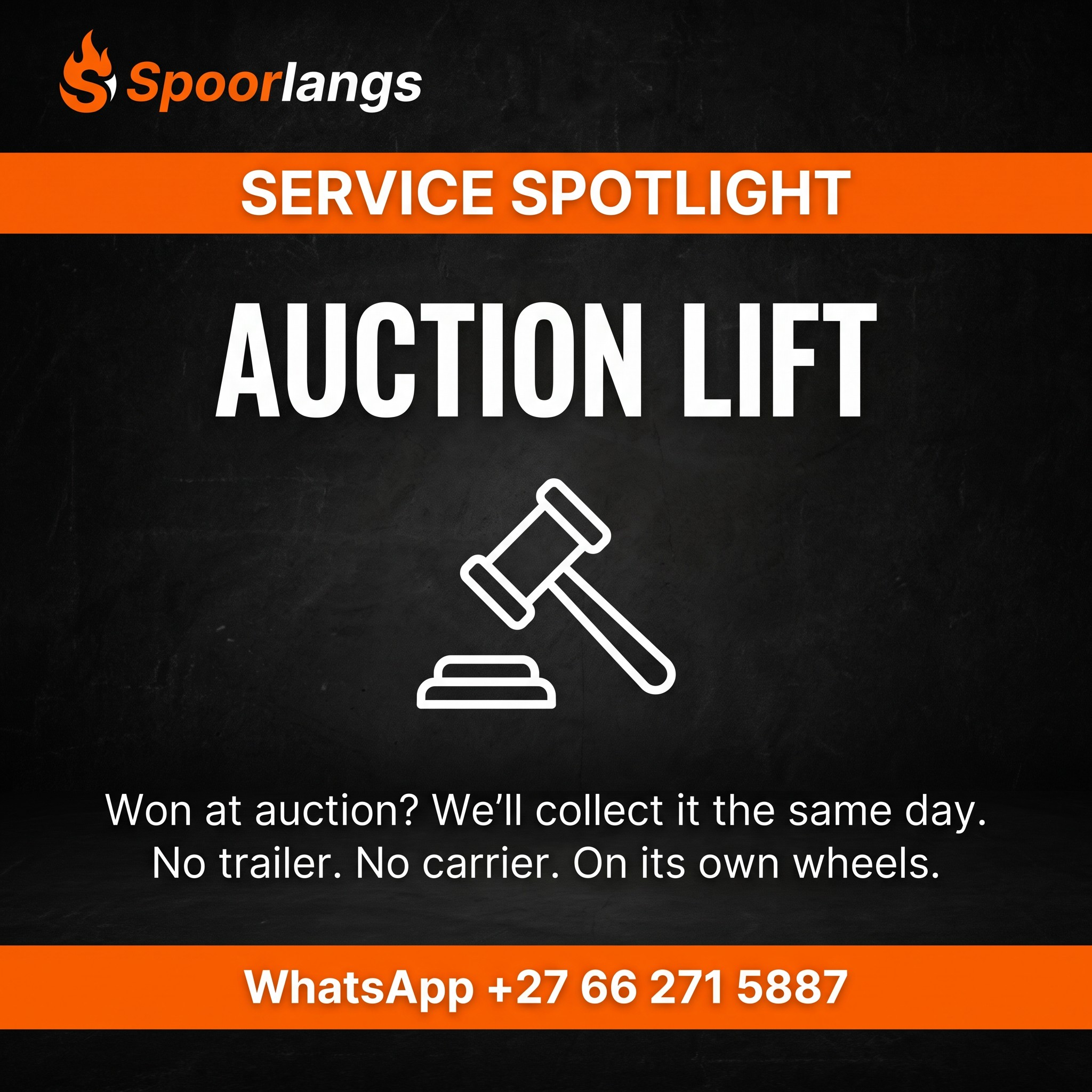 Auction vehicle delivery by Spoorlangs